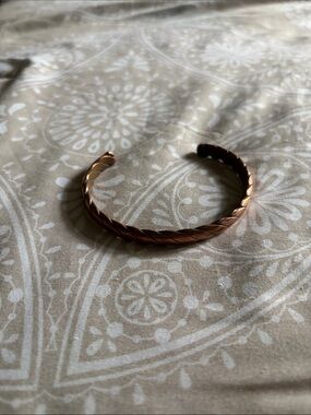 Braided Copper Cuff Bracelet - Open Bangle